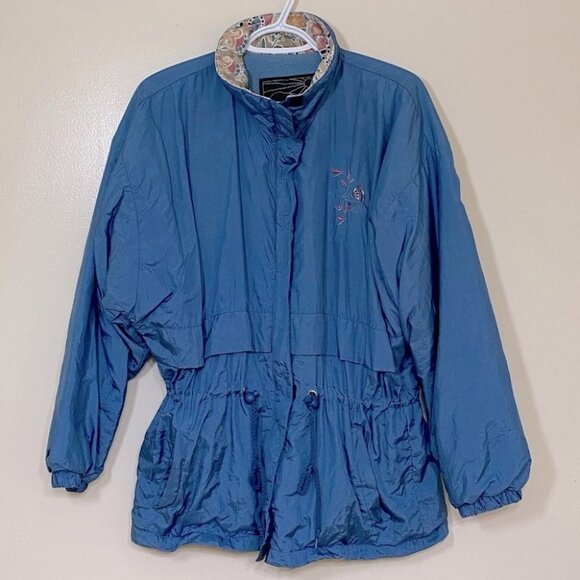 Vintage Northern Sun Blue Lightweight Jacket W Drawstring Waist 10 - Picture 1 of 8